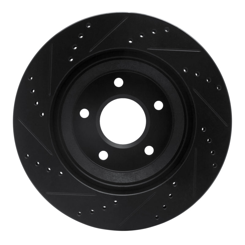 R1 Concepts R1 97-09 Cadillac XLR Left Front Drilled & Slotted Black Brake Rotor