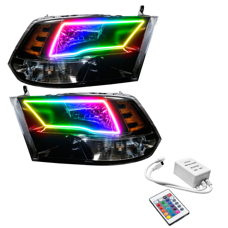 ORACLE Lighting Oracle 09-17 RAM 1500 Quad Pre-Assembled Headlights Blk Housing - w/ Simple Controller