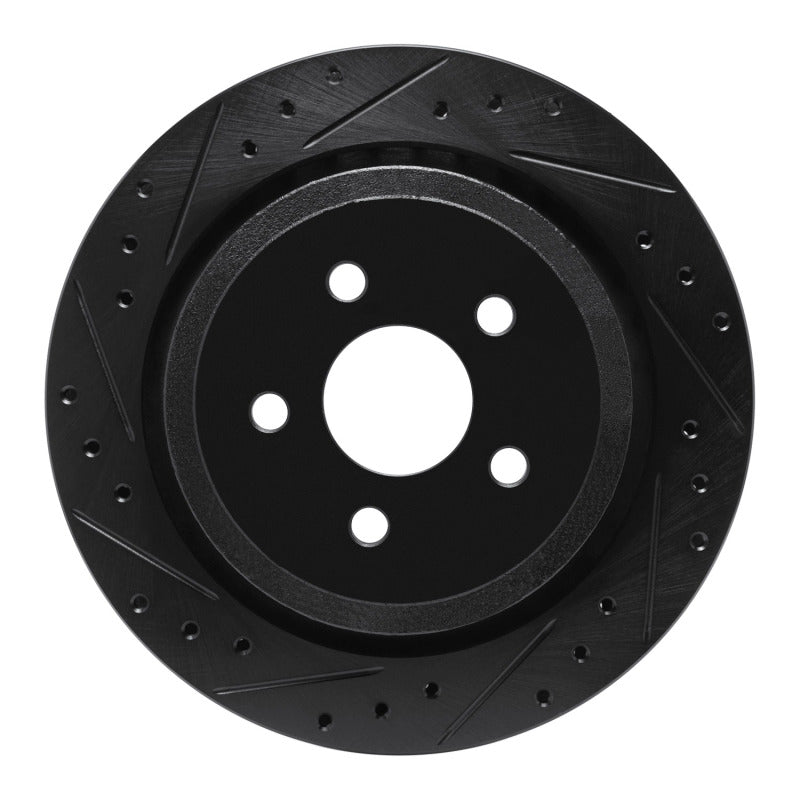 R1 Concepts R1 89-95 Chrysler LeBaron Rear Left Drilled & Slotted Black Brake Rotor