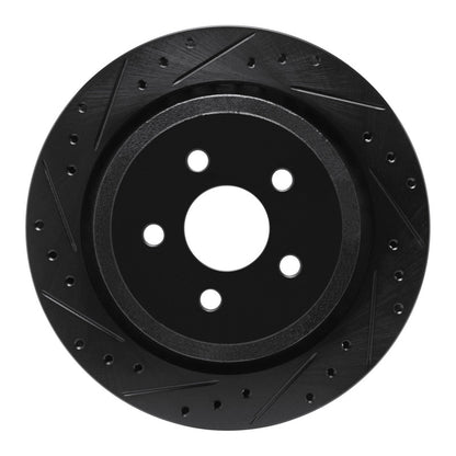 R1 Concepts R1 89-95 Chrysler LeBaron Rear Left Drilled & Slotted Black Brake Rotor