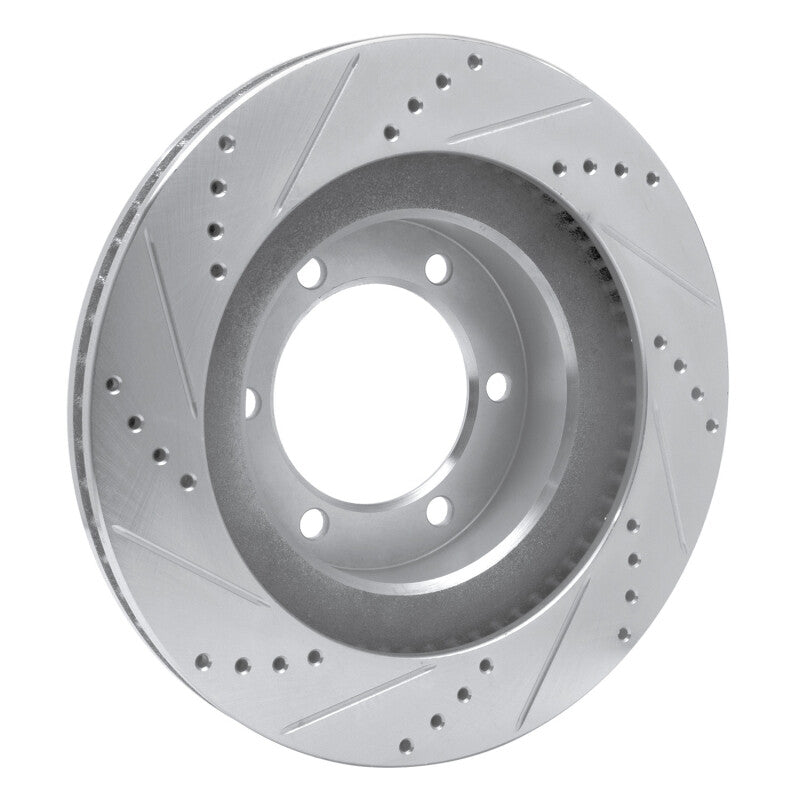 R1 Concepts R1 03-09 Lexus GX470 Front Right Drilled & Slotted Silver Brake Rotor