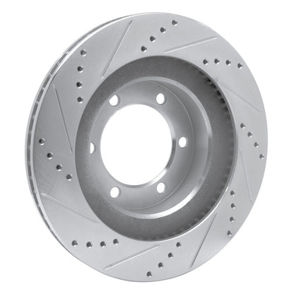 R1 Concepts R1 03-09 Lexus GX470 Front Right Drilled & Slotted Silver Brake Rotor