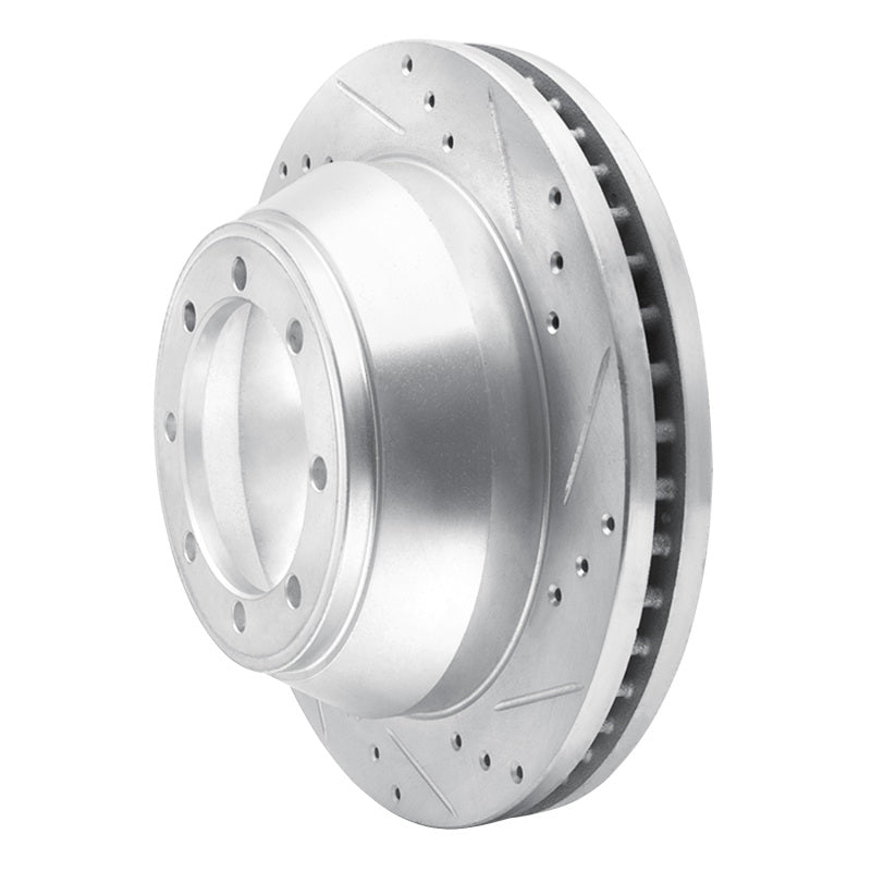 R1 Concepts R1 08-20 Ford E-450 Super Duty Rear Right Drilled & Slotted Silver Brake Rotor