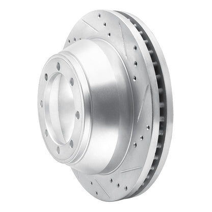 R1 Concepts R1 08-20 Ford E-450 Super Duty Rear Right Drilled & Slotted Silver Brake Rotor