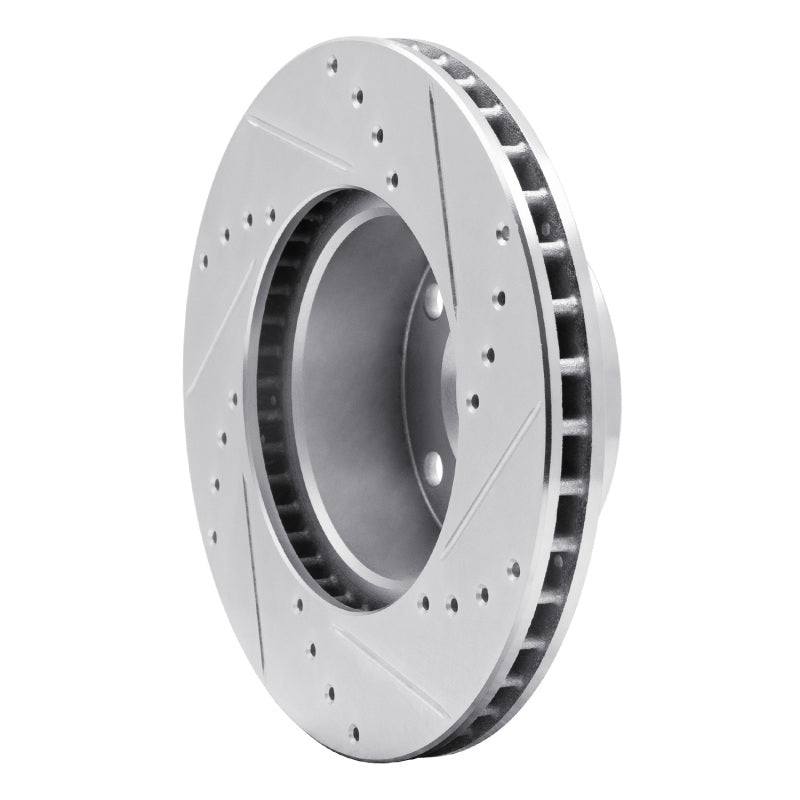 R1 Concepts R1 82-86 BMW 735I Front Left Drilled & Slotted Silver Brake Rotor