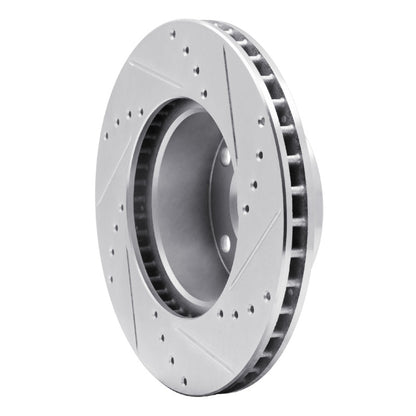 R1 Concepts R1 82-86 BMW 735I Front Left Drilled & Slotted Silver Brake Rotor