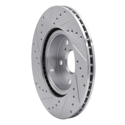 R1 Concepts R1 86-92 Toyota Supra Front Right Drilled & Slotted Silver Brake Rotor
