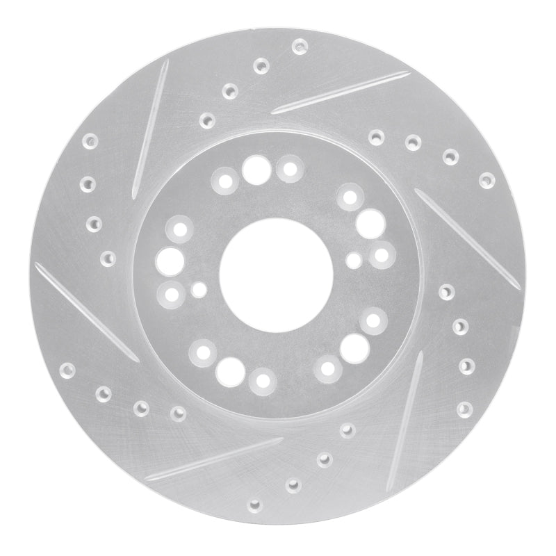 R1 Concepts R1 91-92 Lexus LS400 Front Left Drilled & Slotted Silver Brake Rotor