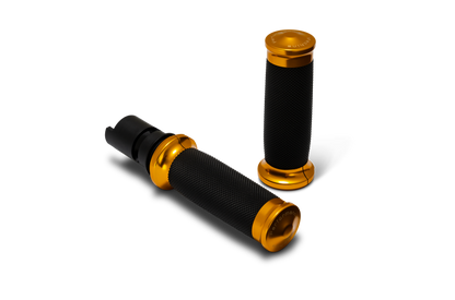 Performance Machine 24-25 Touring, 2025 Softail TBW Contour Handle Grip Set - Gold