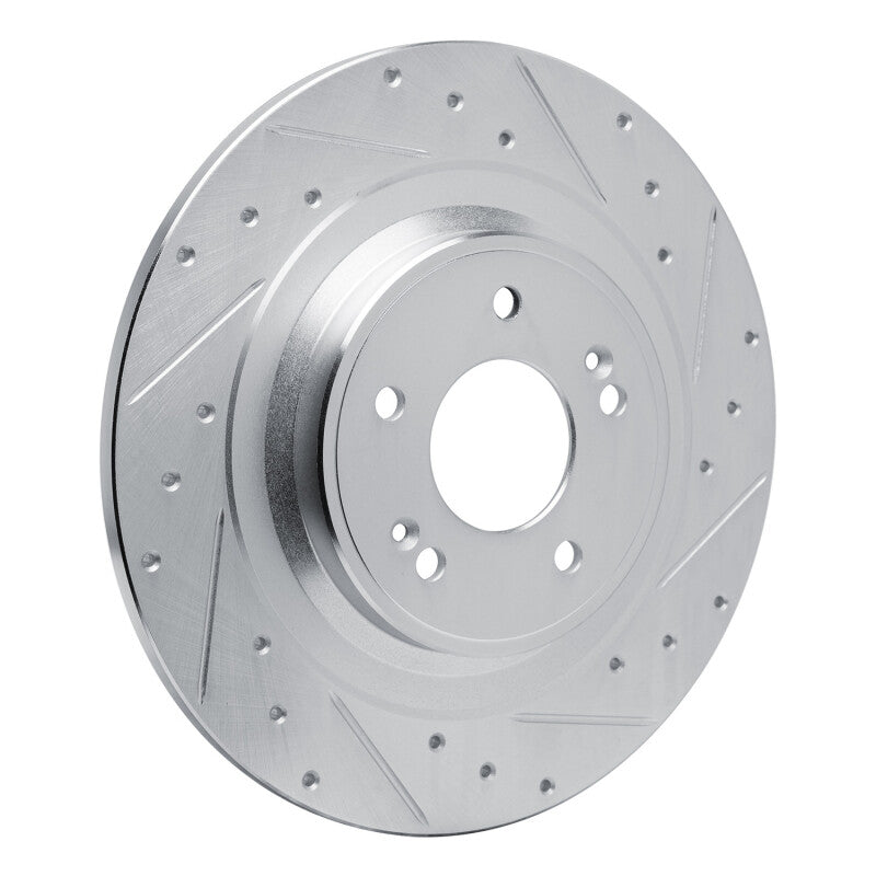 R1 Concepts R1 22-25 Hyundai SANTA FE Rear Right Drilled & Slotted Silver Brake Rotor