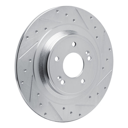 R1 Concepts R1 22-25 Hyundai SANTA FE Rear Right Drilled & Slotted Silver Brake Rotor