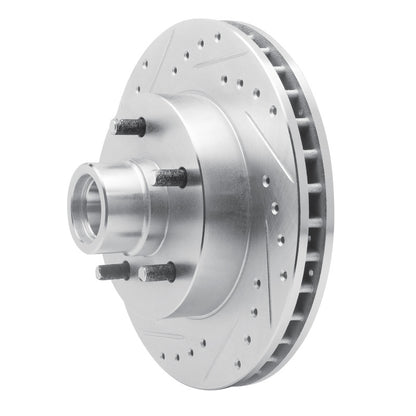 R1 Concepts R1 1969-1996 Buick Riviera Front Left Drilled & Slotted Silver Brake Rotor