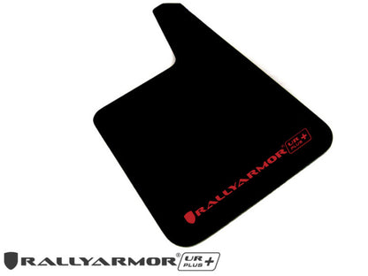 Rally Armor Universal Black UR Plus Mud Flap w/ Metallic Black Logo - Pair