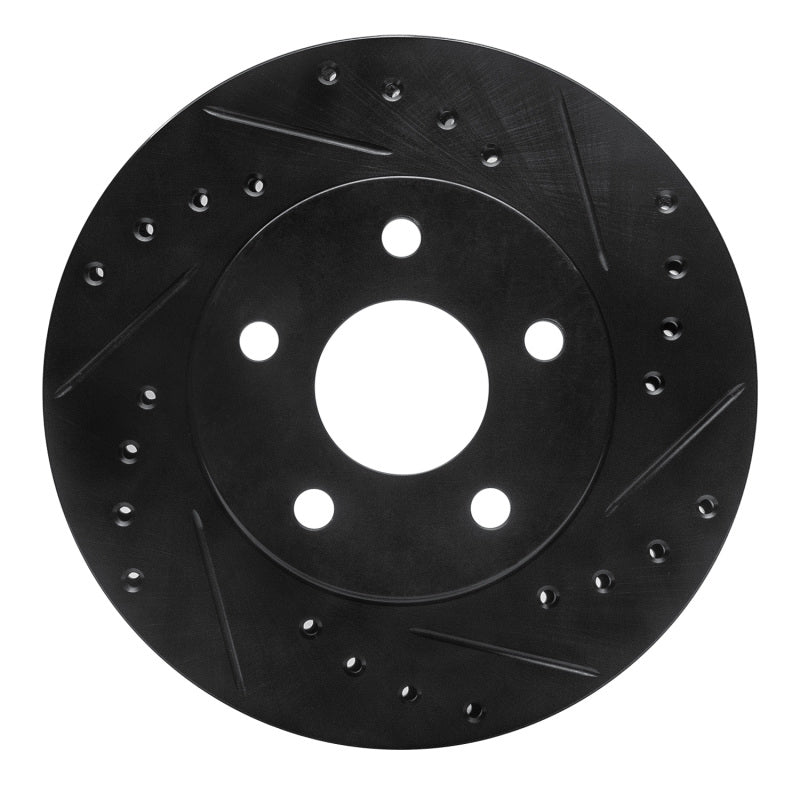 R1 Concepts R1 80-89 Buick CENTURY Front Right Drilled & Slotted Black Brake Rotor
