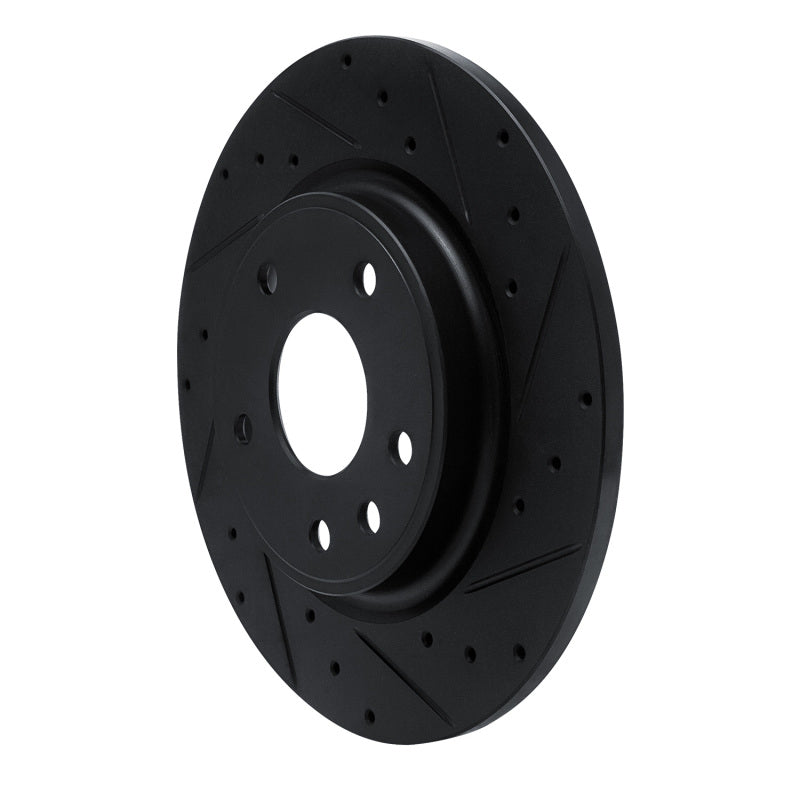 R1 Concepts R1 17-25 Chrysler Voyager Rear Right Drilled & Slotted Black Brake Rotor