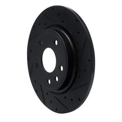 R1 Concepts R1 17-25 Chrysler Voyager Rear Right Drilled & Slotted Black Brake Rotor