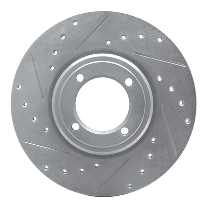 R1 Concepts R1 69-89 Peugeot 504 Front Left Drilled & Slotted Silver Brake Rotor