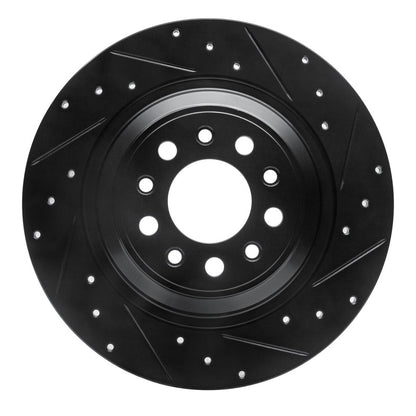 R1 Concepts R1 14-23 Jeep Cherokee Rear Right Drilled & Slotted Black Brake Rotor