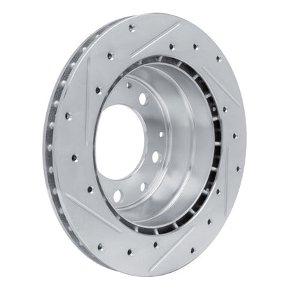 R1 Concepts R1 84-89 Porsche 911 Rear Right Drilled & Slotted Silver Brake Rotor