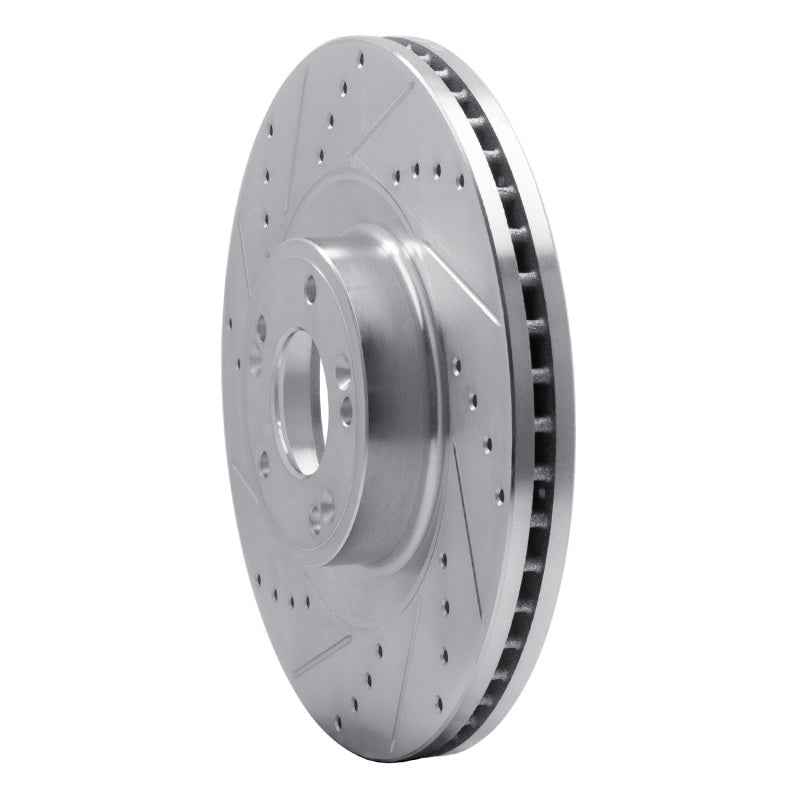 R1 Concepts R1 11-17 Genesis G80 Front Left Drilled & Slotted Silver Brake Rotor