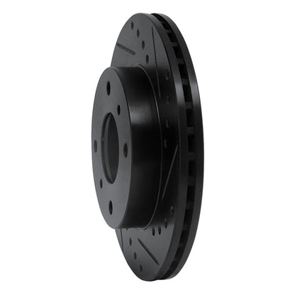R1 Concepts R1 89-13 Infiniti G20 Front Right Drilled & Slotted Black Brake Rotor