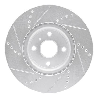 R1 Concepts R1 2016-2025 Fiat 124 Spider Front Right Drilled & Slotted Silver Brake Rotor