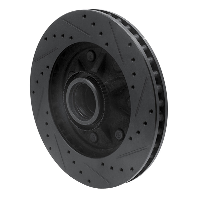 R1 Concepts R1 97-04 Ford F-250 2WD (Excl Super Duty) Front Left Drilled & Slotted Black Brake Rotor