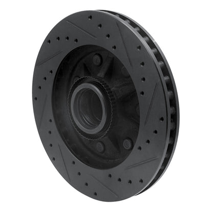 R1 Concepts R1 97-04 Ford F-250 2WD (Excl Super Duty) Front Left Drilled & Slotted Black Brake Rotor