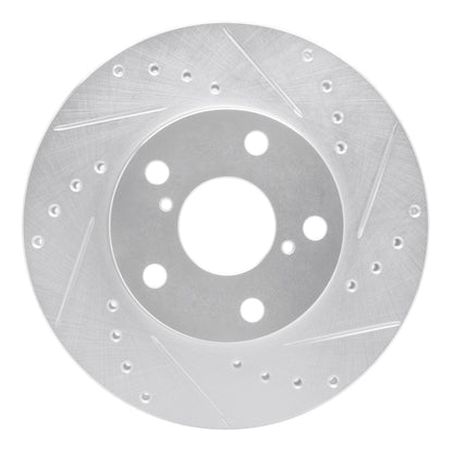 R1 Concepts R1 92-98 Lexus SC300 Front Right Drilled & Slotted Silver Brake Rotor