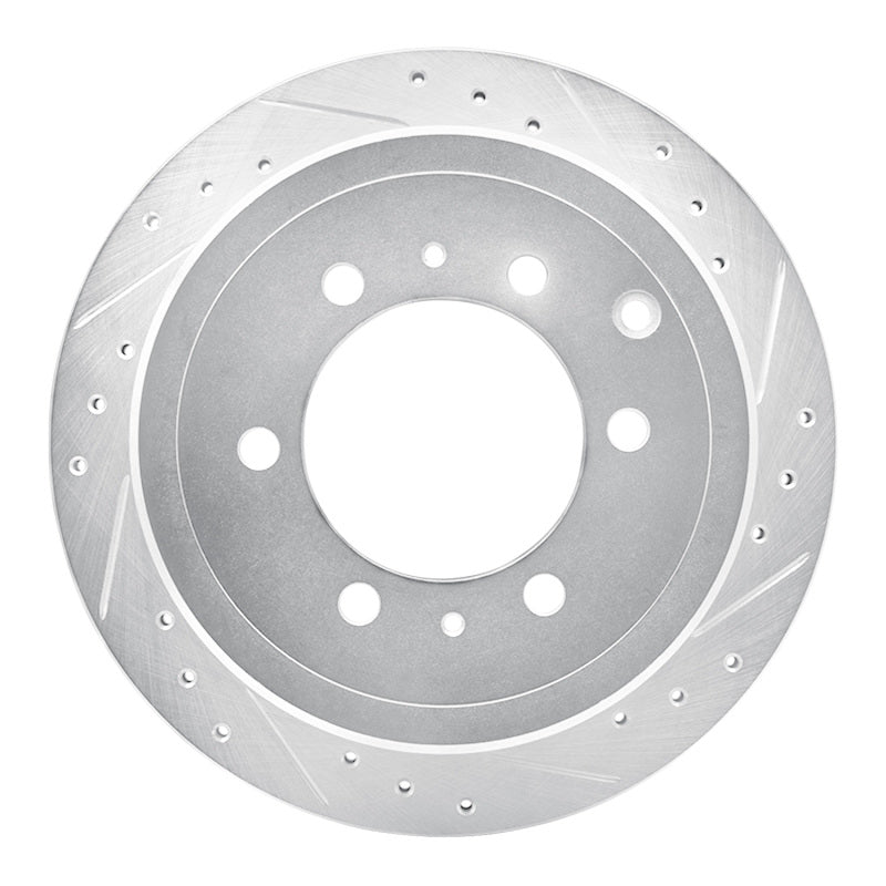 R1 Concepts R1 93-97 Lexus LX450 Rear Right Drilled & Slotted Silver Brake Rotor