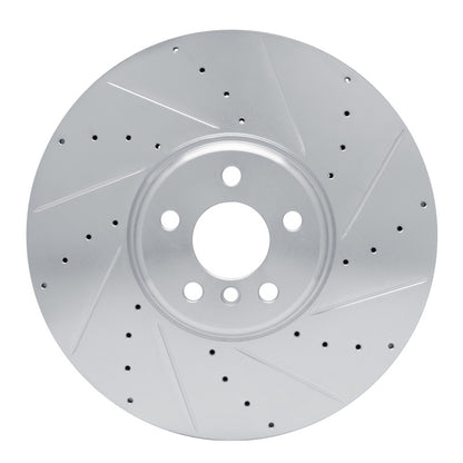 R1 Concepts R1 16-25 BMW 840i Right Front Drilled & Slotted Silver Brake Rotor