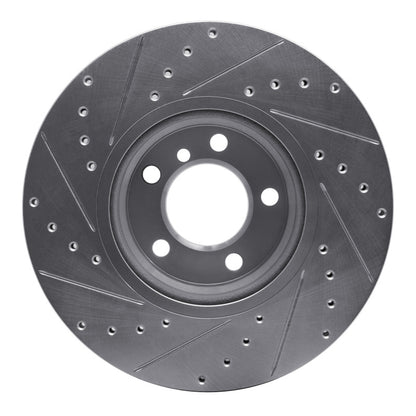 R1 Concepts R1 12-18 BMW 330e Front Right Drilled & Slotted Silver Brake Rotor