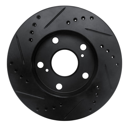R1 Concepts R1 92-01 Toyota Camry Front Right Drilled & Slotted Black Brake Rotor