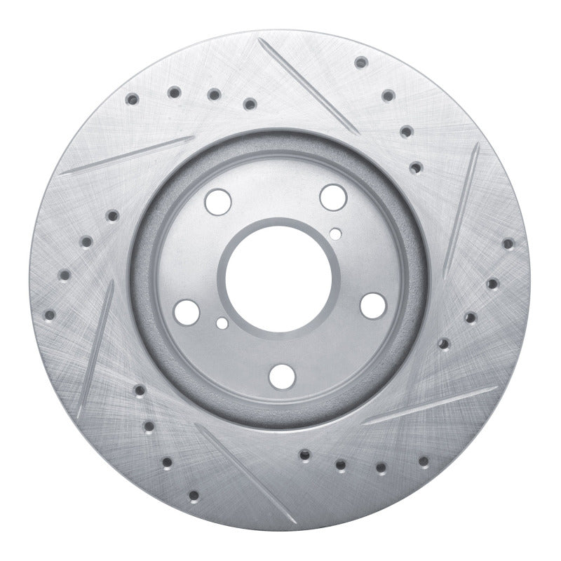 R1 Concepts R1 92-95 Toyota MR2 Front Left Drilled & Slotted Silver Brake Rotor