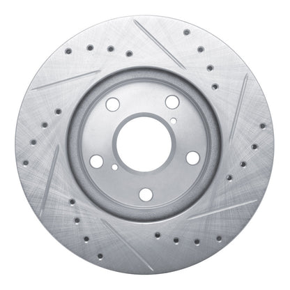 R1 Concepts R1 92-95 Toyota MR2 Front Left Drilled & Slotted Silver Brake Rotor