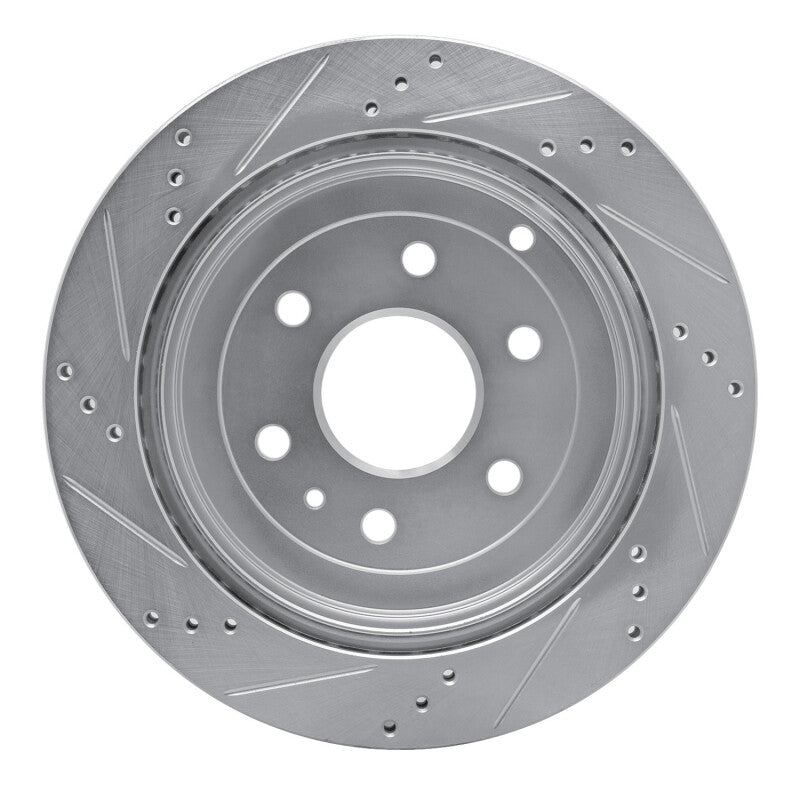 R1 Concepts R1 07-17 Buick Enclave Rear Right Drilled & Slotted Silver Brake Rotor