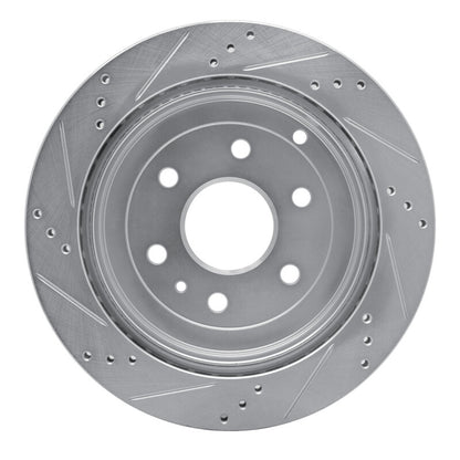 R1 Concepts R1 07-17 Buick Enclave Rear Right Drilled & Slotted Silver Brake Rotor