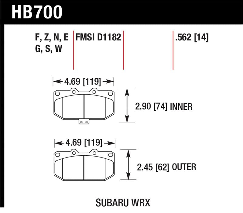Hawk Performance Hawk 06-07 Subaru Impreza WRX DTC-60 Front Race Brake Pads