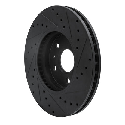 R1 Concepts R1 2008-2014 Cadillac CTS Front Left Drilled & Slotted Black Brake Rotor