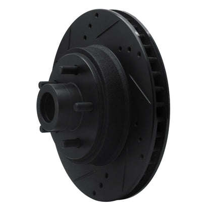 R1 Concepts R1 70-72 Ford Galaxie 500 Front Left Drilled & Slotted Black Brake Rotor
