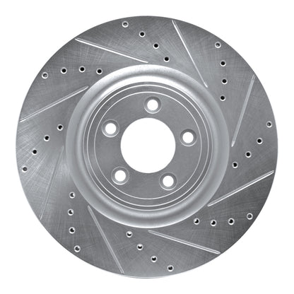R1 Concepts R1 06-21 Jaguar XKR Front Right Drilled & Slotted Silver Brake Rotor