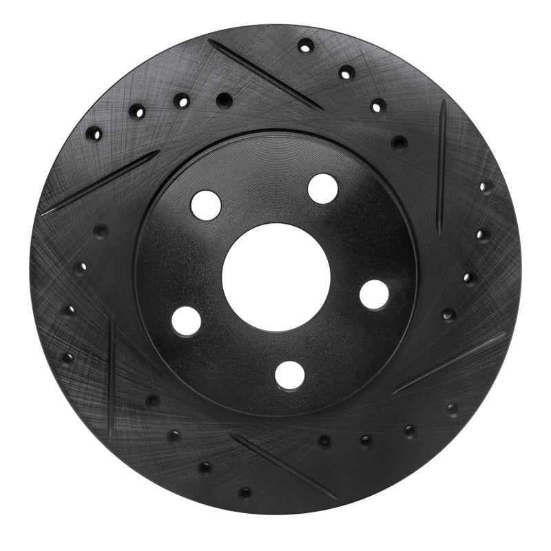 R1 Concepts R1 86-89 Toyota Celica Front Right Drilled & Slotted Black Brake Rotor
