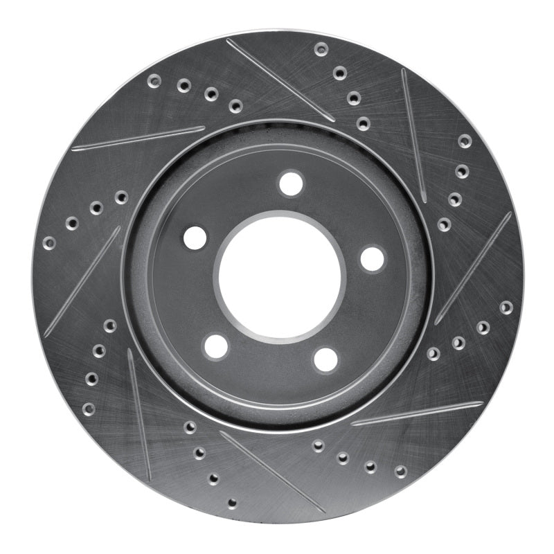 R1 Concepts R1 04-08 Chrysler Pacifica Front Left Drilled & Slotted Silver Brake Rotor