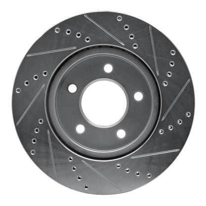 R1 Concepts R1 04-08 Chrysler Pacifica Front Left Drilled & Slotted Silver Brake Rotor