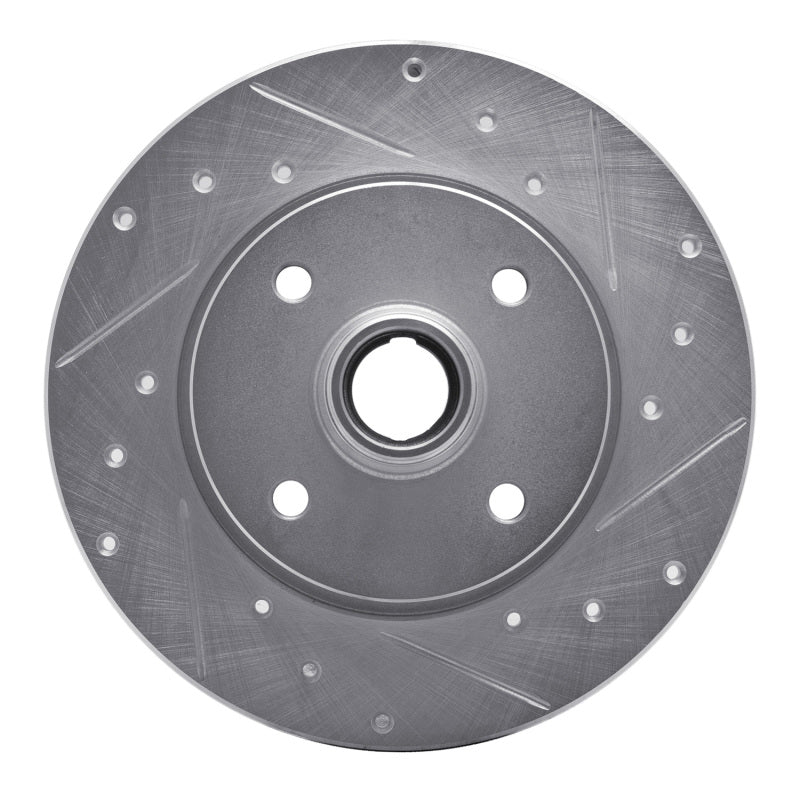 R1 Concepts R1 76-84 Porsche 924 Front Right Drilled & Slotted Silver Brake Rotor