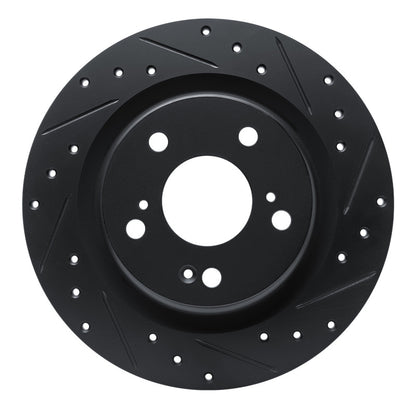 R1 Concepts R1 17-25 Acura Integra Rear Right Drilled & Slotted Black Brake Rotor