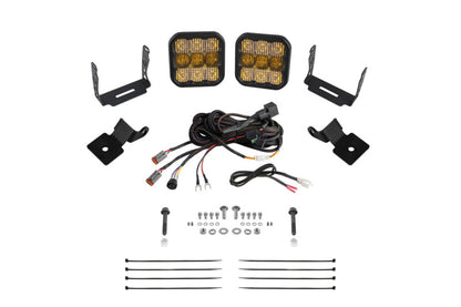 Diode Dynamics 14-18 Polaris RZR XP Stage Series SS5 A-Pillar Pod Kit - Sport Yellow Combo