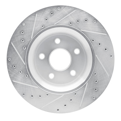 R1 Concepts R1 11-25 Dodge Durango Front Right Drilled & Slotted Silver Brake Rotor
