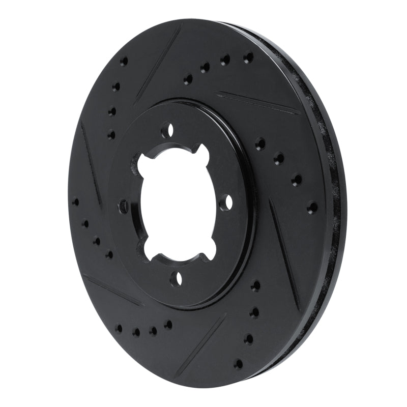 R1 Concepts R1 83-84 Toyota Cressida Front Left Drilled & Slotted Black Brake Rotor