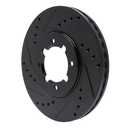 R1 Concepts R1 83-84 Toyota Cressida Front Left Drilled & Slotted Black Brake Rotor